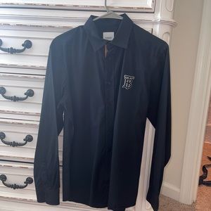 Men’s black Burberry dress shirt size medium